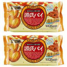 SANRITSU 三立製菓 源氏派 鹽焦糖風味餅乾 14枚入, 105g, 2袋