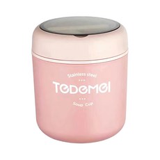 TeDeMeI 特得美 馬卡龍不鏽鋼早餐杯, 530ML 304不鏽鋼+PP+矽膠, 甜心粉, 1個