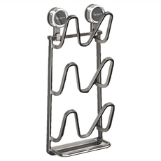 byjoyyou 吸盤鍋蓋架 醇黑色 廚房收納 免釘置物架, 1個