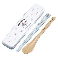 Skater 銀離子兒童餐具湯匙筷子組 附收納盒, 盒子188 x 47 x 18mm + 筷子180mm + 湯匙180mm, 哆啦A夢, 1組