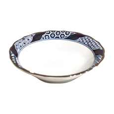 祥紋5淺井-日本製 陶瓷碗 (容量: 280mL), 藍染, 1個