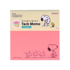 sun-star PEANUTS史努比 方形便條紙 5種樣式各20張 日本製造, 粉色花生好朋友, 1本, 100張