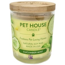 PET HOUSE 室內除臭寵物香氛蠟燭，天然大豆蠟，黃瓜薄荷, 255g, 1個