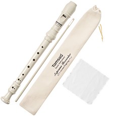 Tamsaa 德國式高音直笛 含收納袋 奶油米色 兒童學習入門款, 1支