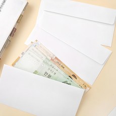 2Youngdesign 簡約橫式禮金信封 小款, 白色, 12入