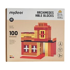 mideer 阿基米德積木 暖色 100片, 1盒