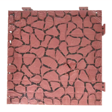 PMU 必美優 石紋組合地墊 DIY組裝方便易清洗/耐磨抗高 底部排水設計 不積水, 紅色, 1組