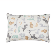 Ahtty Blanc 兒童棉質枕頭 40支精梳棉 C型頸椎設計, 40 x 60cm, 野生動物園