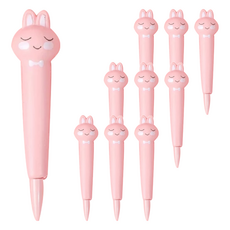 捏捏樂紓壓筆 Set 5, 0.5mm中性筆, 小白兔/小粉兔/小老虎/小柯基/長頸鹿/獨角獸/藍企鵝/仙人掌/倉鼠/恐龍/菠蘿/白色貓爪, 10支