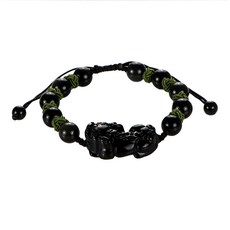 馥瑰馨盛 威震八方貔貅黑曜石手鍊
