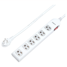 RASTO FE3 一開六插三孔延長線 灰色, 1.8m, 1條