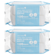 URBAN LEAVES 心心相印化妝棉 壓邊 100%純棉, 100片, 2包