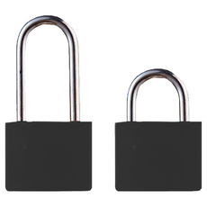 WIDE VIEW 行李箱黃銅鑰匙小掛鎖長短組合 CS20 黑色 2入組, 堅固耐用, 輕便易攜, 1組