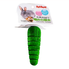 PetBest 樂樂鼠胡蘿蔔型啃木 青蘋果風味 磨牙玩具, 天然木材安全無毒, 1個