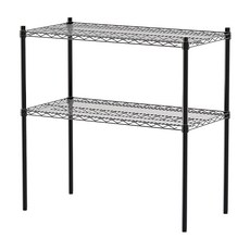 dayneeds 日需百備 荷重型 烤漆二層架 鐵力士架 收納層架 鐵架 90 x 45 x 90cm, 黑色, 1個