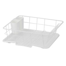 FREIZ 和平 Balance 流動托盤排水籃 大 RG-0234 廚房碗盤瀝水架 附餐具收納盒, 白色, 1個