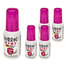 別蚊我 派卡瑞丁 防蚊液, 德國進口成分, 12H長效, 60ml, 5瓶