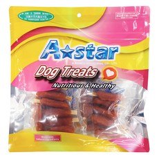 A star 雙效螺旋潔牙小棒棒腿 狗零食, 雞肉口味, 營養健康, 天然成分, 150g, 1袋