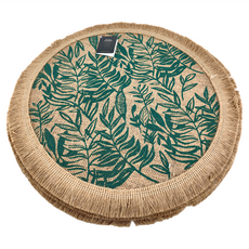 creativeTops 流蘇編織餐墊 4件組 麻材質, 綠意, 直徑42 x 高0.1cm, 1個