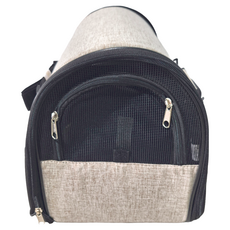 Catfeet 輕旅行亞麻風手提包 寵物外出提籠 40 x 27 x 26cm, 1個, 淺咖啡