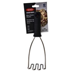 OXO 好好握搗泥器, 防滑手柄易於使用, 彎曲曲線設計, 不鏽鋼材質, 26.5 x 7.5 x 9cm, 1個
