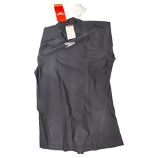 Speedo 女 長袖防曬衣, S, 黑色/白色