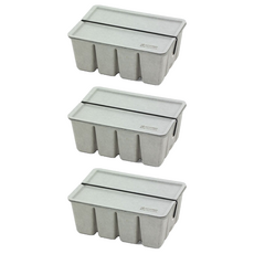 日本 MIDORI 環保素材紙漿收納盒, 168 x 119 x 167mm, 3個, 灰色