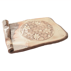 粉引印花板皿 - 日本製 陶瓷 15cm x 11cm, 1個