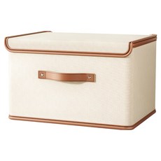 小麥購物 連體蓋抽屜式收納箱 L394, 1個, 米色