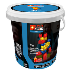 LIGHT STAX Basic 小顆粒 亮亮積木 聲控小狗3合1 LED積木, 30入, 1盒