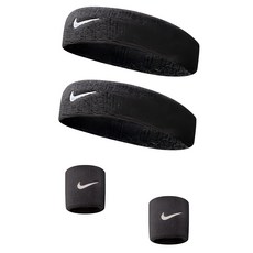 NIKE 護腕帶髮帶組, 黑色, 1組