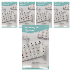 OO 生活輔具 經濟型 7天週藥盒 圖示快速辨識 SGS檢驗 台灣製造 分隔便攜, 5盒