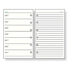 Raymay1週見開橫格內頁 輕巧便攜 每週計畫一目瞭然 提升效率, 袖珍, 30張, 1包