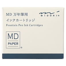 日本 MIDORI MD 鋼筆補充墨水管 Set 6支, 黑藍色, 1盒