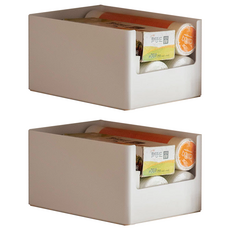 懶角落 櫥櫃收納筐 ABS+PP材質, 大號(28 x 20 x 15cm), 深櫃, 2個