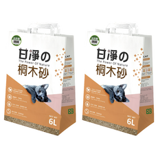 甘淨 桐木凝結貓砂 迷迭香 6L, 100%純天然桐木顆粒, 輕巧易凝結, 可沖入馬桶, 氣味佳, 桐木迷迭香, 2袋
