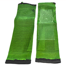 Mass 生活好物 艾草點陣款護膝, 高彈力編織面料 舒適貼合腿部 綁帶加壓護膝, M(適合腿圍35~41cm), 綠色, 1雙