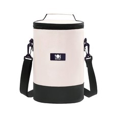 小麥購物 圓形保溫便當袋 G833 171g, 1個, 米黑色