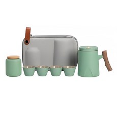 BOACUP 蒼木旅行茶具, 一壺四杯, 綠色, 1組