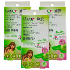 Daen 黛安 蘆薈臉部及敏感部位除毛片 蘋果香味 溫和除毛 敏感肌適用, 3盒