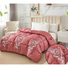 LoveCity 寢城之戀 超細舒柔棉印花 羽絲絨親膚發熱保暖冬被(盛世/180X210公分), 紅色