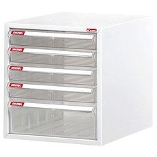 SHUTER 樹德 桌上型樹德櫃 高溫粉體塗裝防鏽 耐衝擊滑軌抽拉順暢 透明抽屜設計, A4-105P, 5層