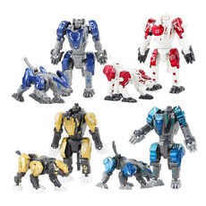 鼎豐玩具 合金鋼甲獸變形機器4件組, 獅 + 虎 + 狼 + 豹 多色, 1組