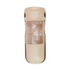 寵物外出多功能折疊收納飲水壺隨行杯糧食杯, 杏色, 1個