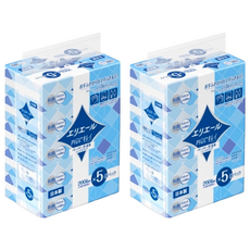 elleair 艾黎艾爾 柔韌吸水擦手紙巾抽取式 2枚重疊 紙漿100% 抗菌薄膜包裝 柔軟溫和 體積小巧, 5包, 2袋