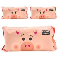 KOgi 宏瑋 迪士尼 玩總系列 乾濕兩用巾 加厚款 DN059503 火腿豬, 1入, 3包