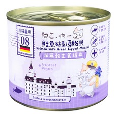 Neko 吶一口 成貓用無榖主食罐, 08 鮭魚 + 綠唇貽貝, 190g, 6罐