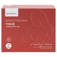 MOTHER-K 哺乳潔膚濕紙巾 2張 純棉材質 獨立包裝 哺乳清潔 呵護肌膚, 40包, 1盒