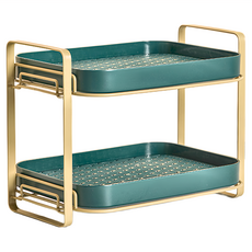 拍平方 輕奢瀝水杯架 復古綠 瀝乾放置餐具, 2層, 1個