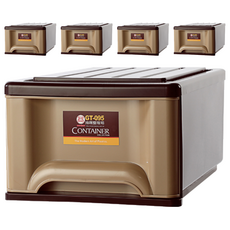 KEYWAY 聯府 抽屜整理箱 20L, 咖啡色, 5個